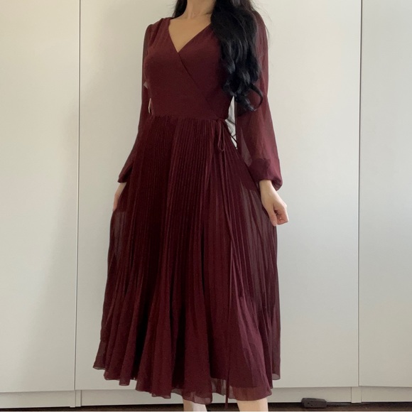 chinese dress ladies Lace Long Sleeve Tiered Shirt Dress  Buxom Couture